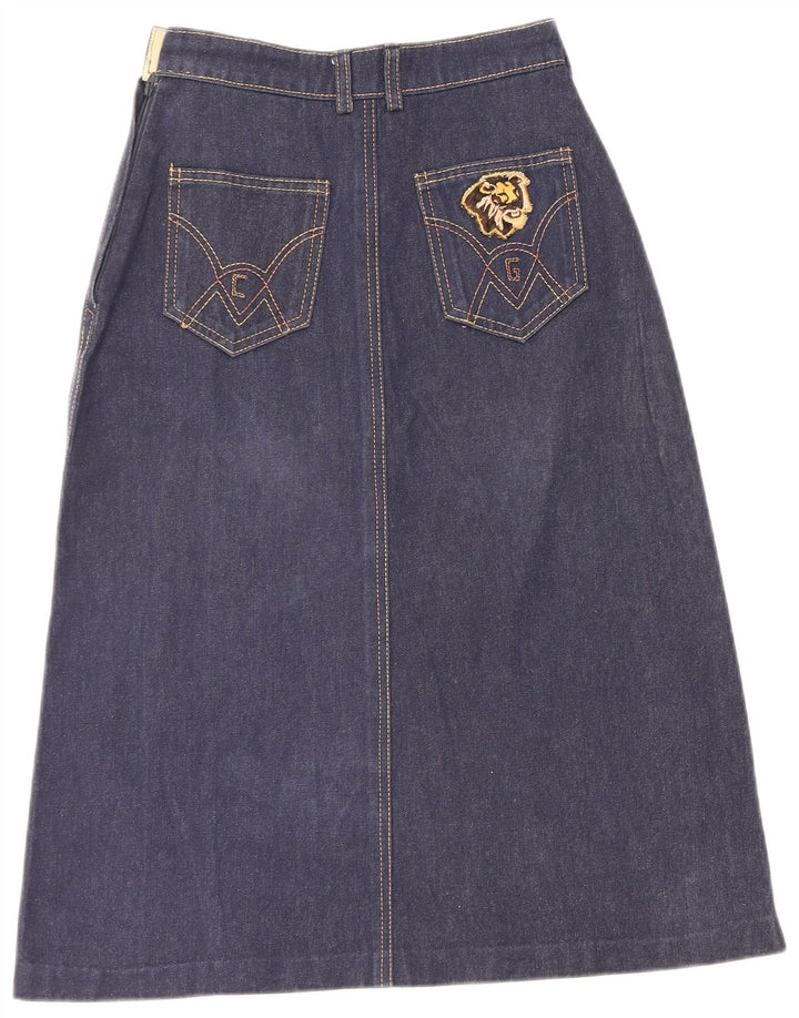 Saia jeans feminina VINTAGE gráfica W22 2XS azul