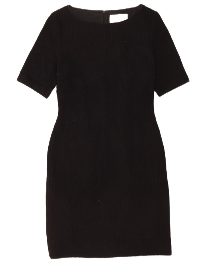 Vestido bainha feminino Hugo Boss Reino Unido 12 listrado preto médio