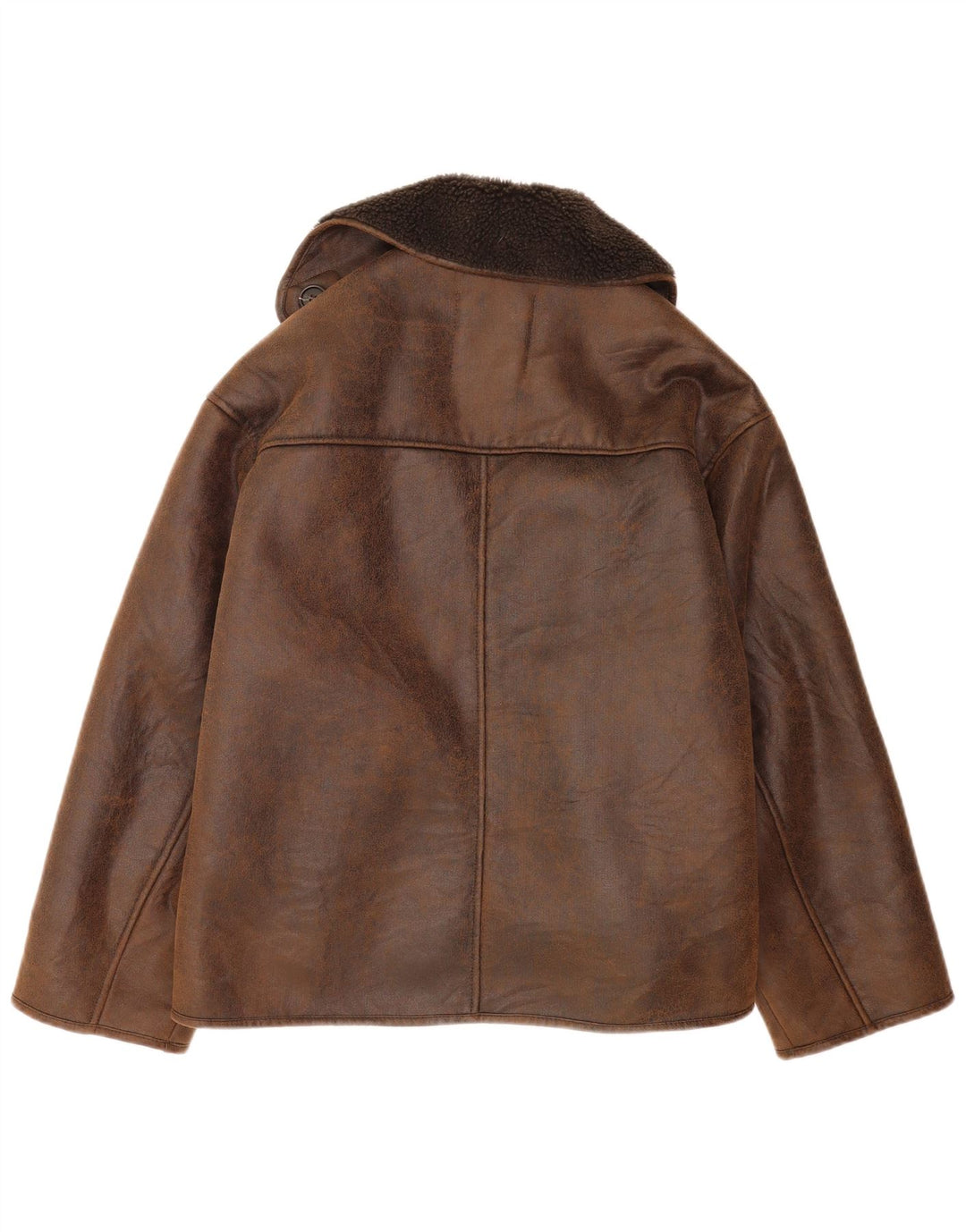 Zara Jaqueta Sherpa Feminina Oversized UK 2 2XS Marrom Poliéster