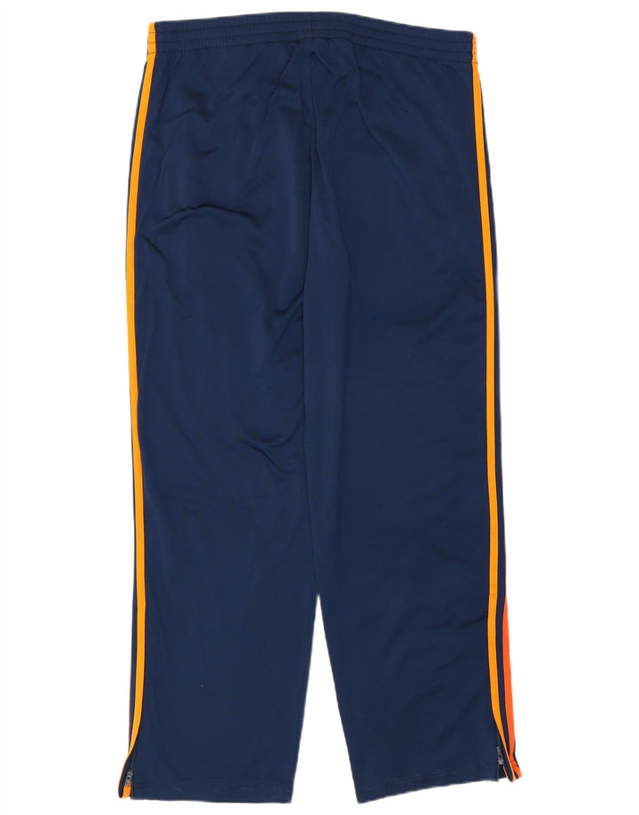 Calça de treino masculina Adidas UK 42/44 grande poliéster azul marinho