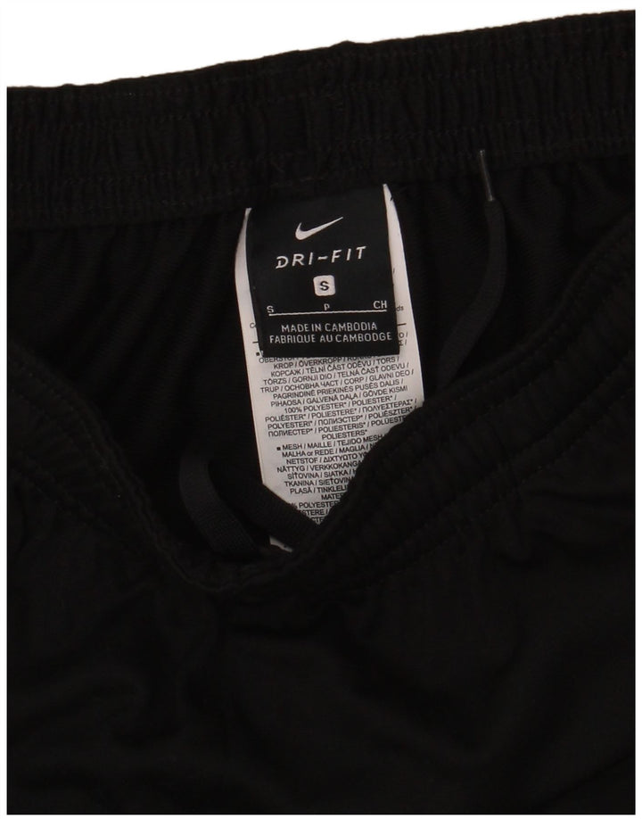 Calça de treino masculina Nike Dri Fit pequena preta colorblock poliéster