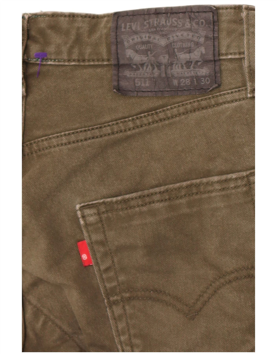 Levi's Masculino 511 Slim Jeans W28 L26 Verde Algodão