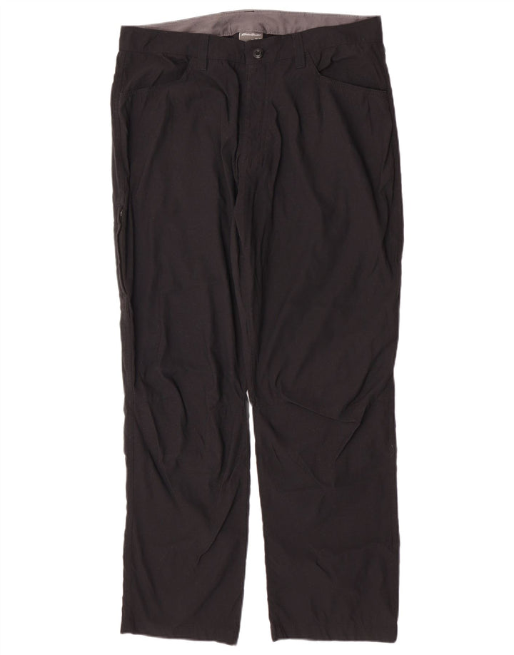 Calça cargo reta masculina Eddie Bauer W34 L30 nylon preto