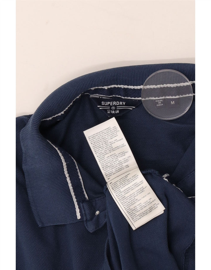 Camisa polo masculina Superdry médio algodão azul marinho