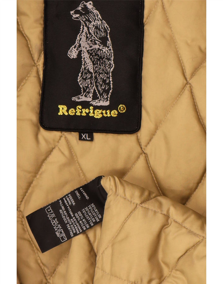 Jaqueta acolchoada masculina Refrigue UK 42 XL bege nylon