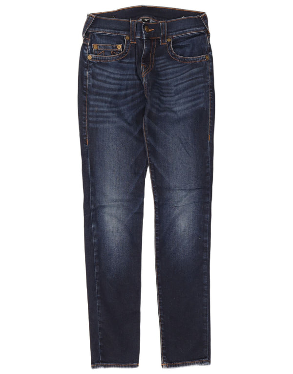 Jeans skinny feminino True Religion W28 L31 algodão azul marinho