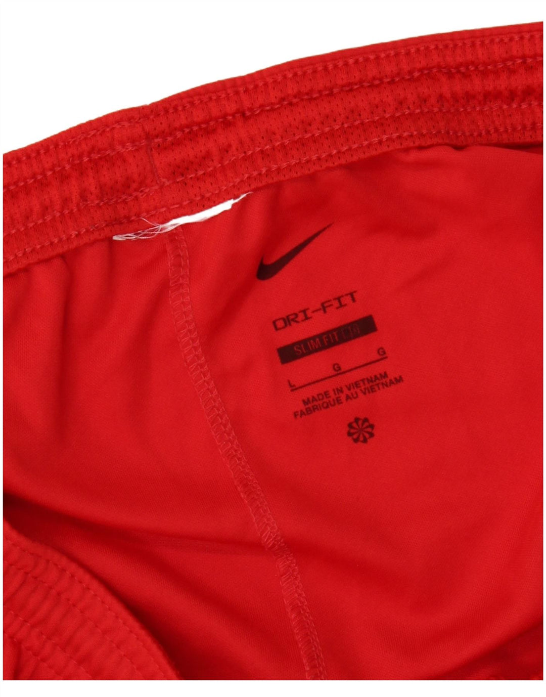 Shorts esportivos masculinos NIKE Dri Fit Slim Fit grande bloco vermelho