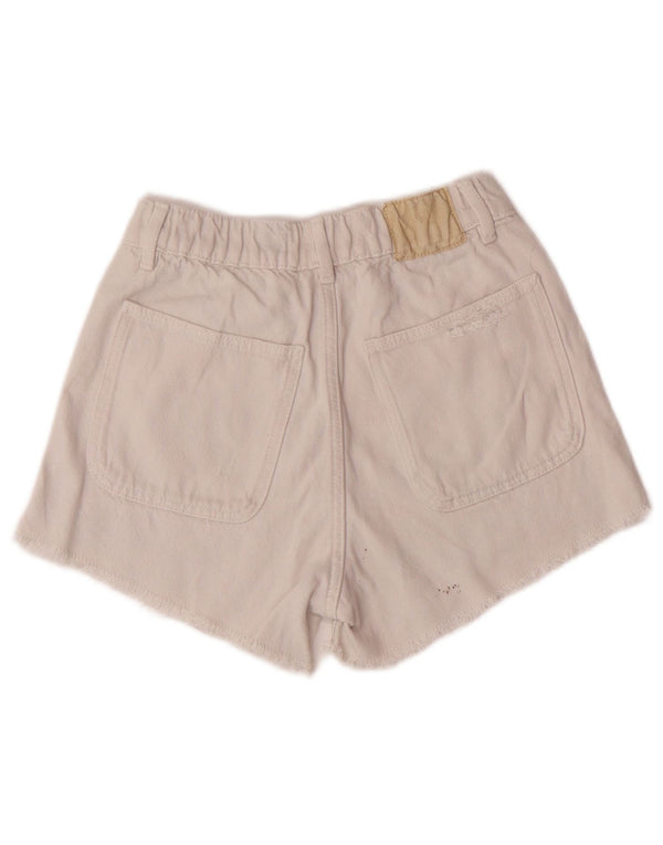 Shorts jeans femininos Zara 11-12 anos W24 branco