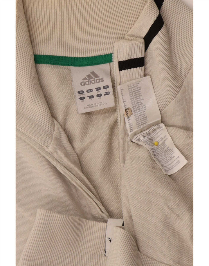 Adidas Mens Tracksuit Top Jacket UK 42/44 Grande Algodão Branco