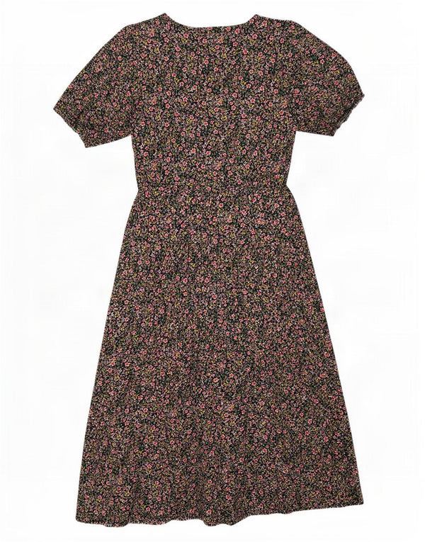 Vestido feminino Marks & Spencer A-Line UK 10 pequeno floral multicolorido