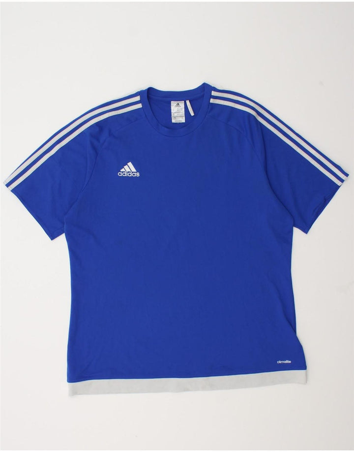 Adidas Masculino Climalite Camiseta Top XL Azul Colorblock Poliéster