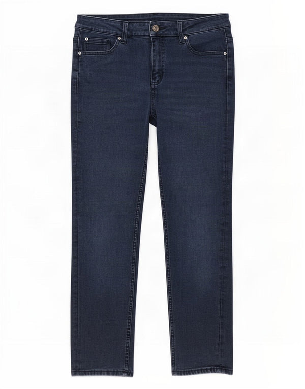 Calça jeans feminina Marks & Spencer UK 14 grande W30 L25 algodão azul marinho