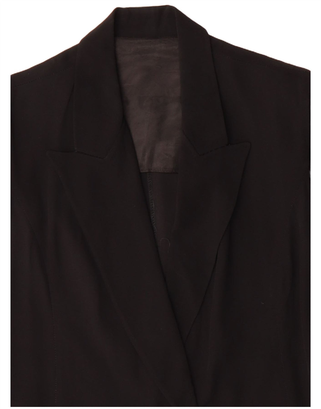 Jaqueta blazer feminina vintage de manga curta com 1 botão IT 48 XL acetato preto