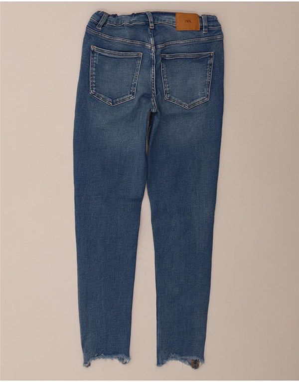 Zara Girls Jeans skinny desgastados 13-14 anos W28 L26 algodão azul