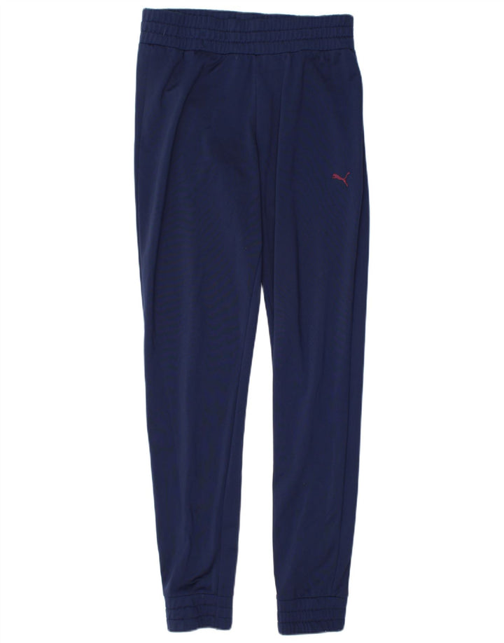 Calça de treino feminina Puma Joggers UK 10 pequeno azul marinho poliéster