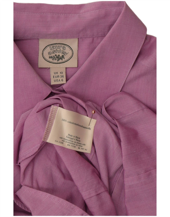 Camisa feminina LAURA ASHLEY UK 10 algodão roxo pequeno