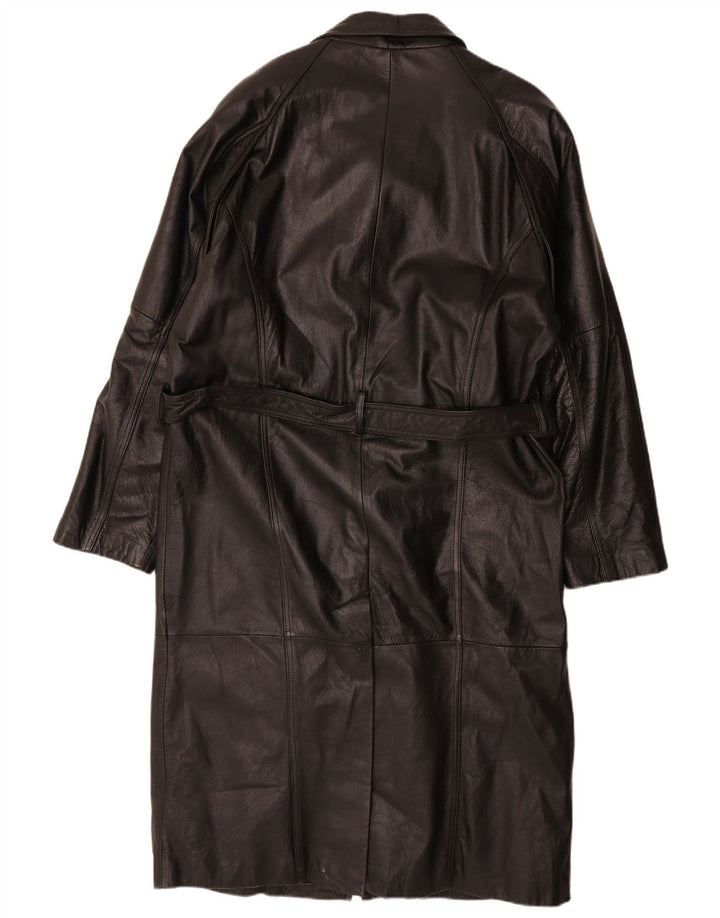 Casaco de couro masculino vintage UK 42 XL couro preto