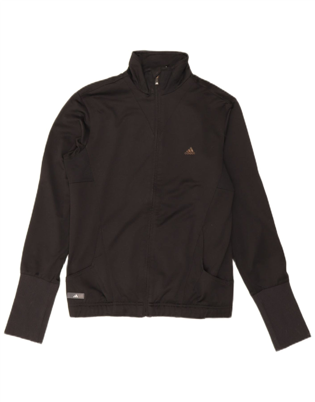Adidas Womens Tracksuit Top Jacket UK 12 Médio Preto Poliéster
