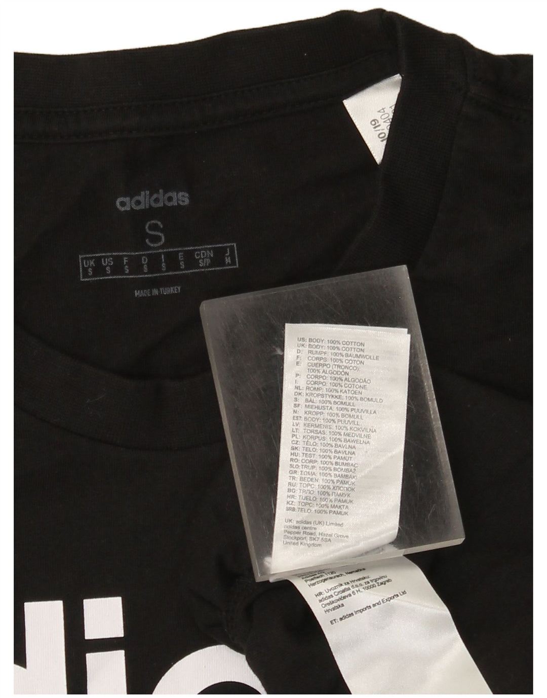Adidas Mens Graphic T-Shirt Top Pequeno Algodão Preto