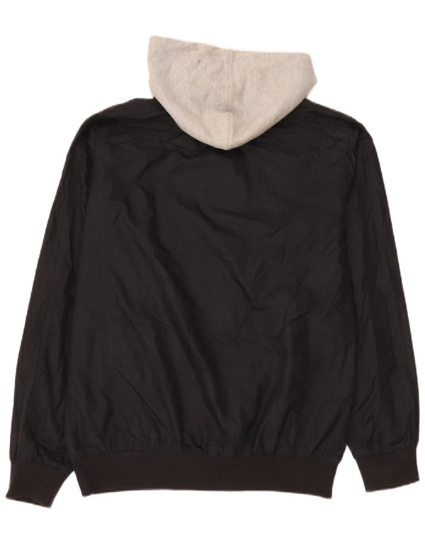 Adidas Mens Hooded Bomber Jacket UK 40 Grande Preto Colourblock Poliéster