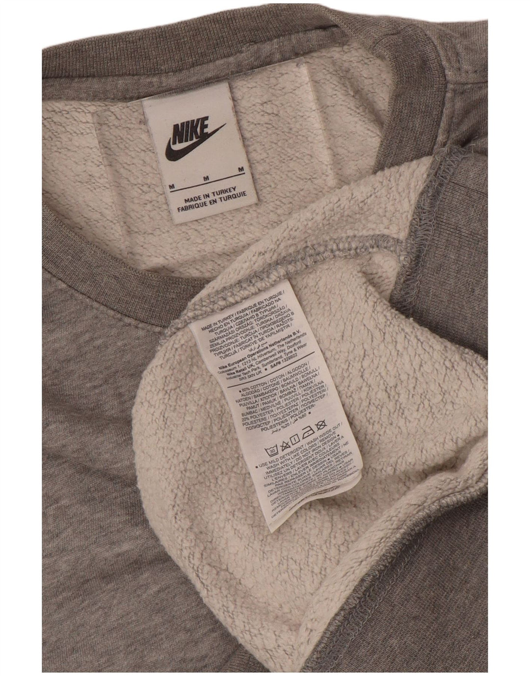 NIKE Mens Graphic Moletom Jumper Médio Cinza Algodão