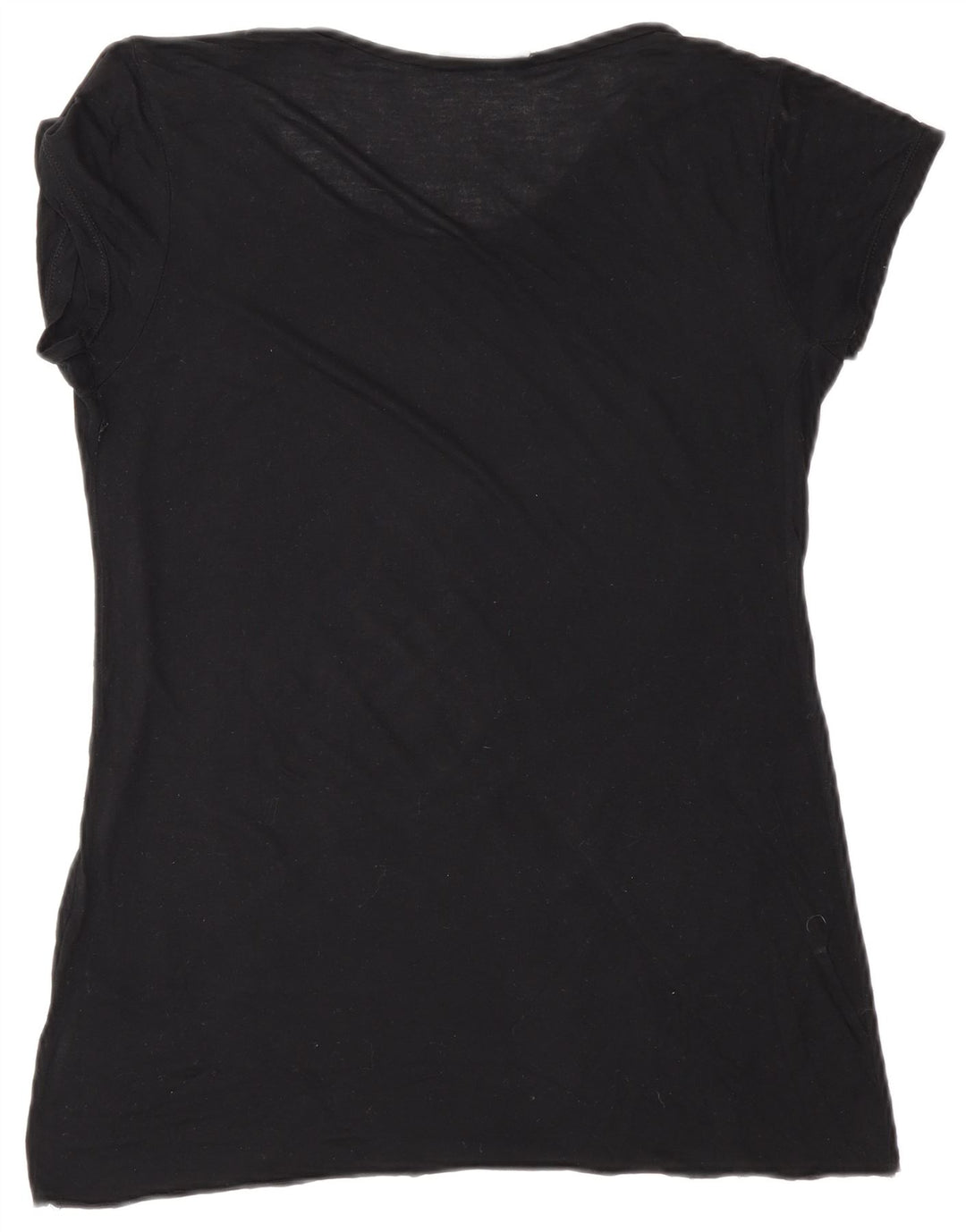 Camiseta feminina gráfica Zara Top UK 10 pequena preta