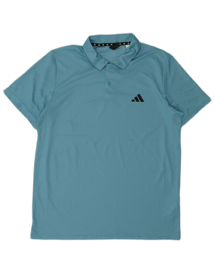 Adidas Mens Aeroready Polo Camisa Azul Médio Poliéster
