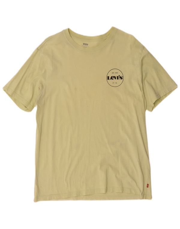 Camiseta masculina relaxada Levi's Top médio algodão amarelo