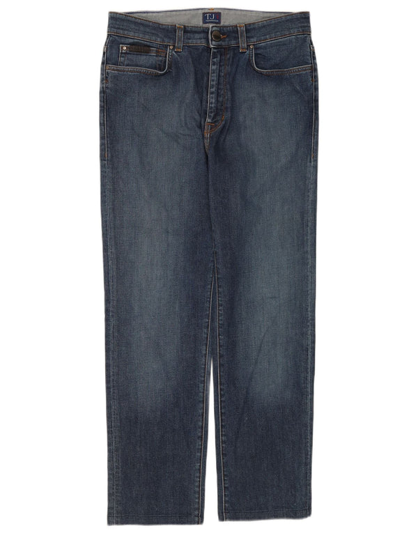 Trussardi Calça jeans reta masculina W32 L28 algodão azul
