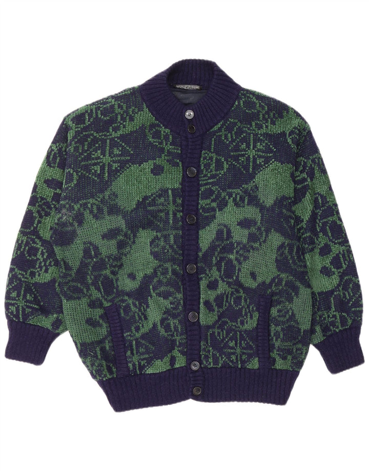 Suéter cardigã masculino Marzia 2XL azul marinho geométrico