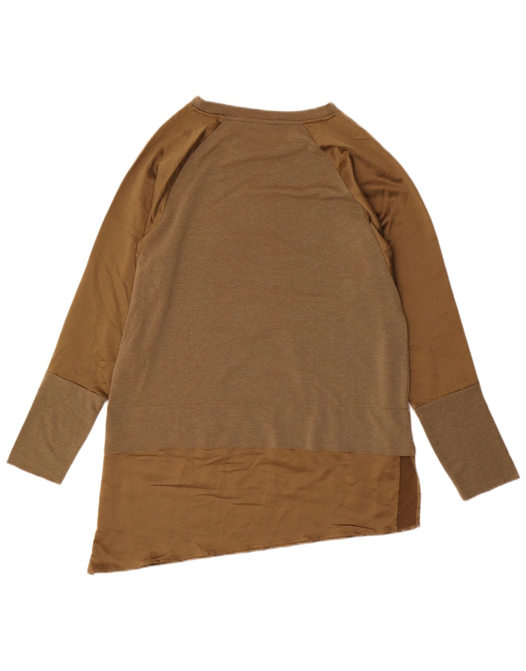 Top túnica assimétrica feminina Zara UK 14 poliéster verde médio