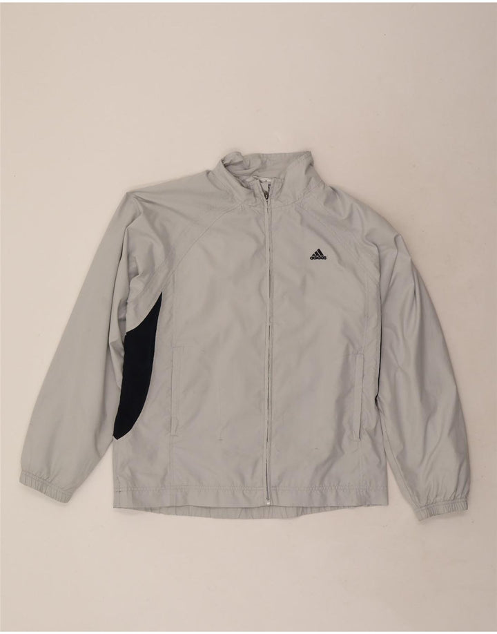 Adidas Mens Tracksuit Top Jacket UK 40/42 Cinza Médio Colourblock Poliéster