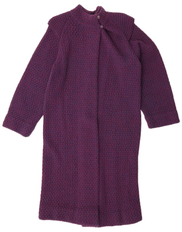 Camisola de cardigã oversized com palangre vintage feminino Reino Unido 8 roxo pequeno