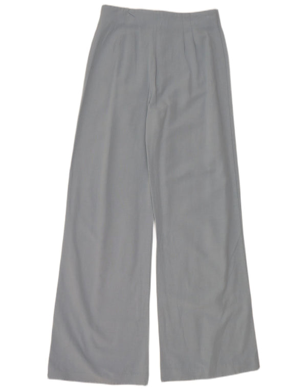 Zara Calça feminina casual de perna larga pequena W26 L31 azul