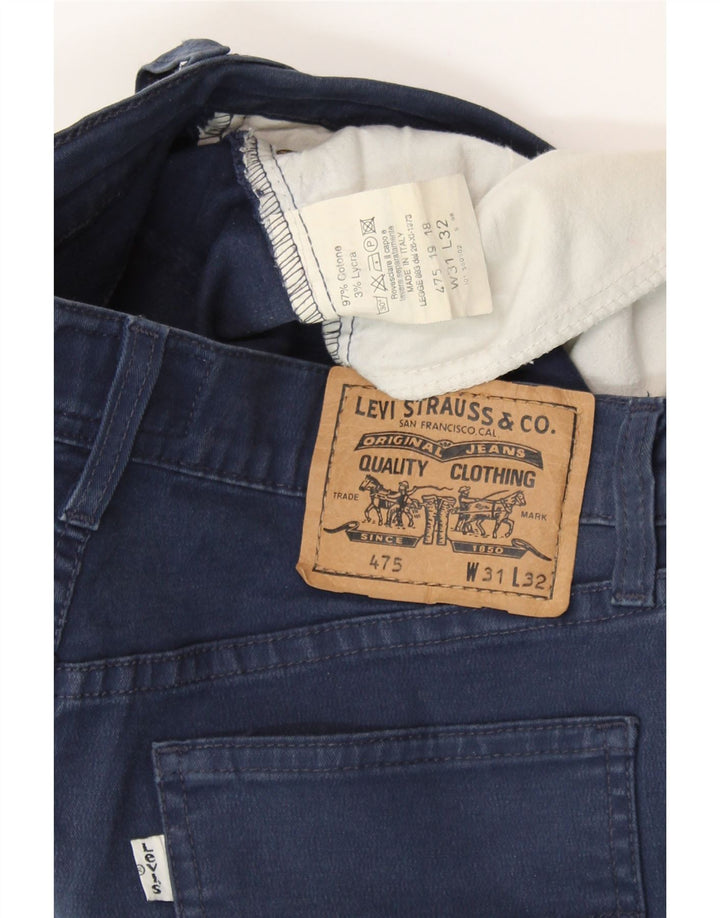 Jeans retos femininos LEVI'S W31 L27 algodão azul marinho