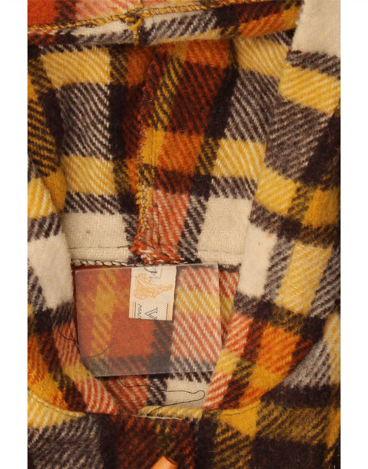 Casaco Duffle feminino vintage com capuz IT 44 xadrez médio multicolorido