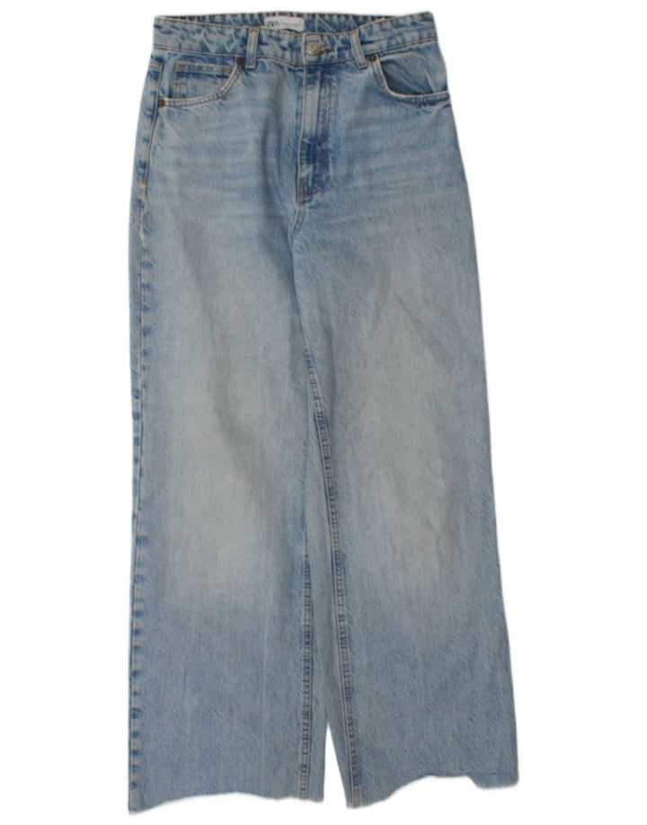 Calça Jeans Solta Feminina Zara EU 38 Pequeno W28 L29 Azul
