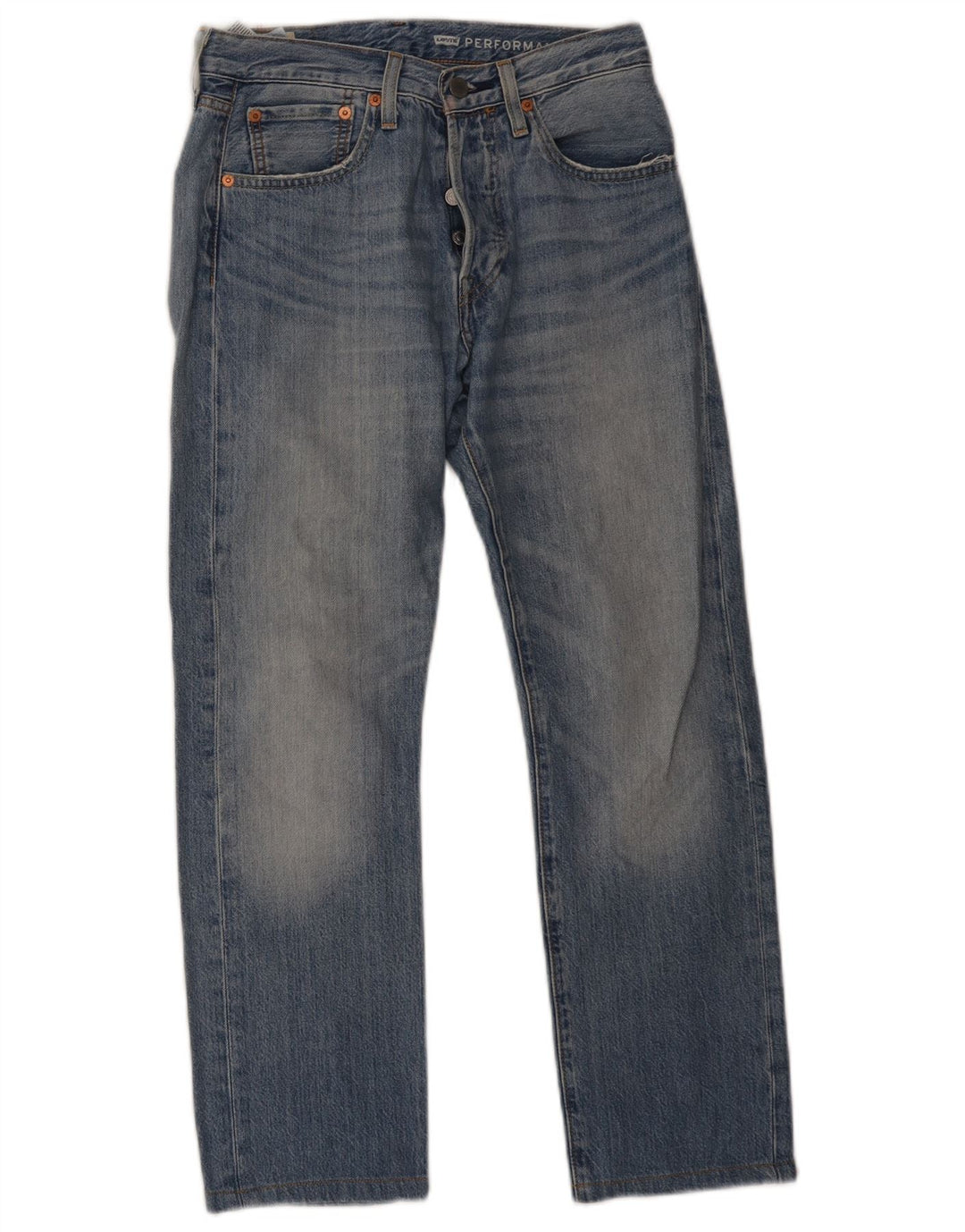 Calça jeans feminina Levi's 501 Straight W28 L27 azul algodão