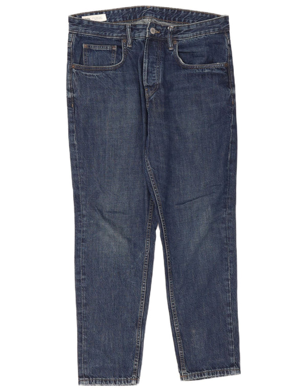 Zara Mens Tapered Jeans EU 42 Grande W32 L28 Azul