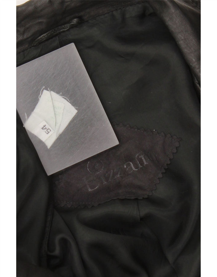 Jaqueta blazer masculina Bizzarro com 3 botões IT 54 2XL couro preto