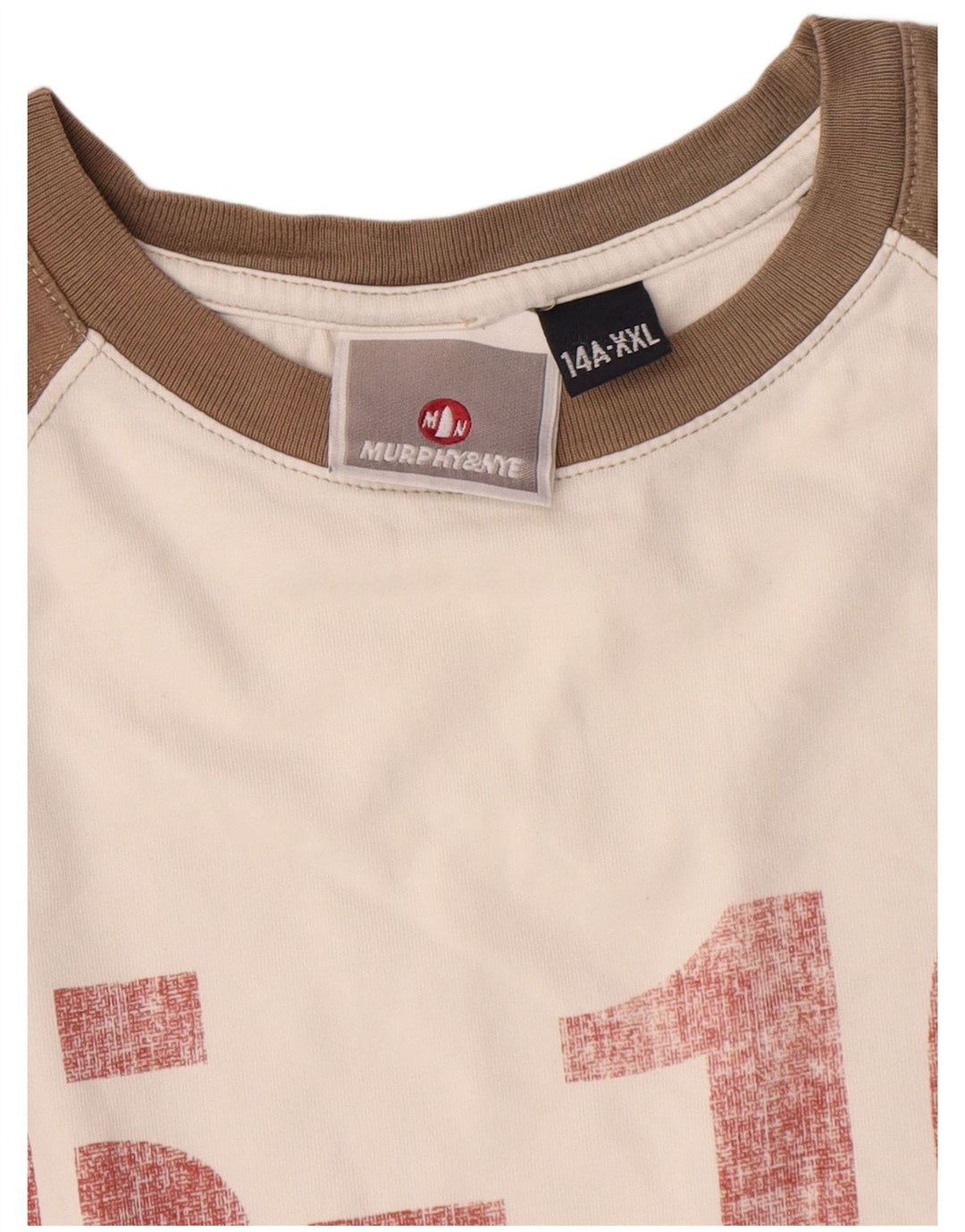 Murphy & Nye Boys Graphic Top manga comprida 13-14 anos 2XL branco colorblock