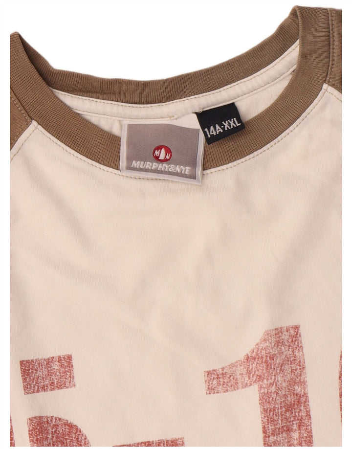 Murphy & Nye Boys Graphic Top manga comprida 13-14 anos 2XL branco colorblock