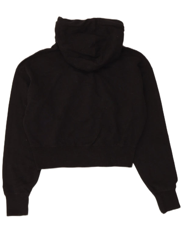 Suéter feminino Superdry com capuz e corte gráfico UK 12 algodão preto médio
