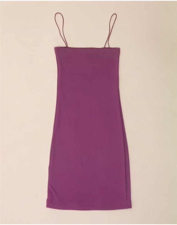 Vestido Slip Feminino Zara UK 10 Pequeno Roxo