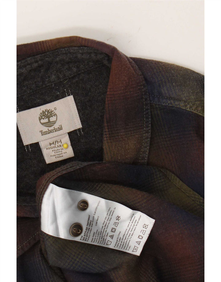Camisa masculina de flanela Timberland Regular Fit média de algodão xadrez multicolorido