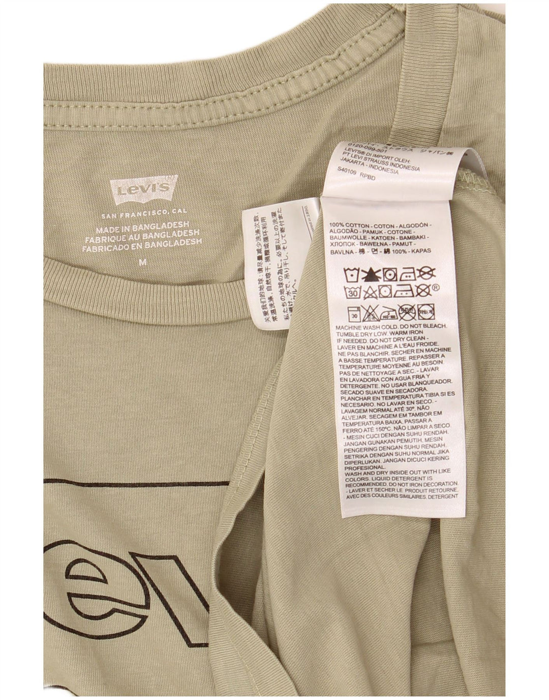 Camiseta gráfica masculina LEVI'S Top médio de algodão cáqui