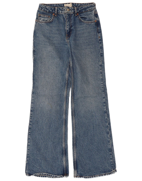 Jeans femininos relaxados e largos da Topshop W26 L30 algodão azul
