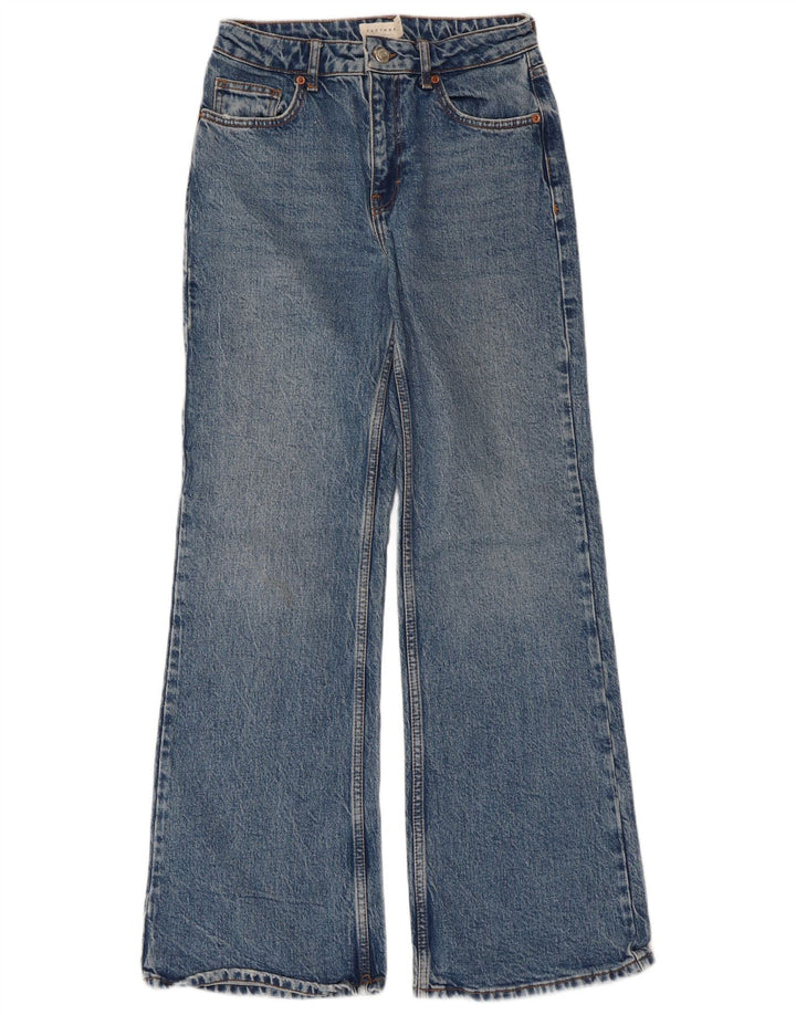 Jeans femininos relaxados e largos da Topshop W26 L30 algodão azul