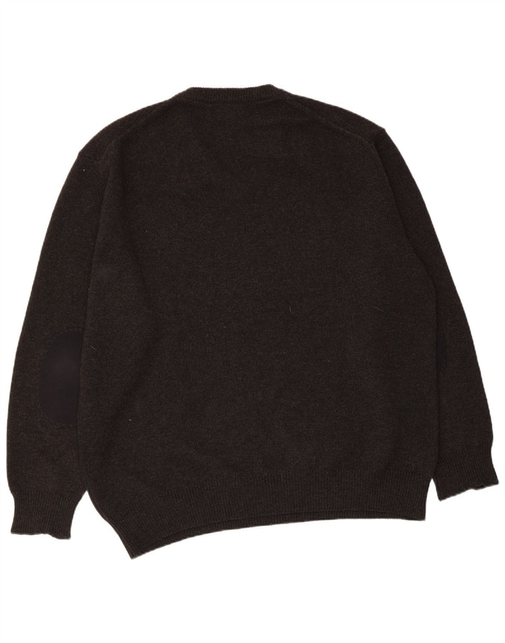 Suéter masculino Fred Perry com decote em V grande lã cinza