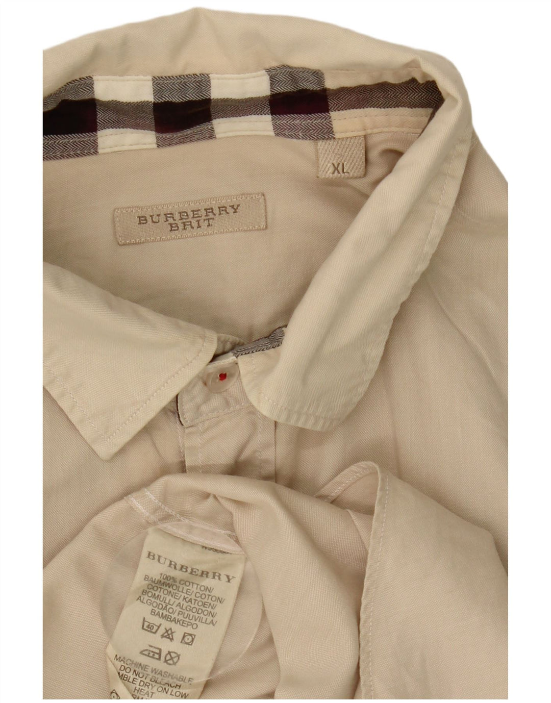 Camisa masculina Burberry XL algodão bege